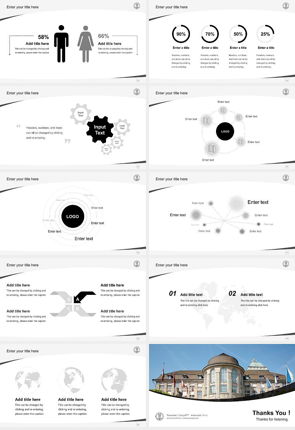 University of Zurich Course/Courseware Creation PPT Template16:9 ratio PPT effect preview image4