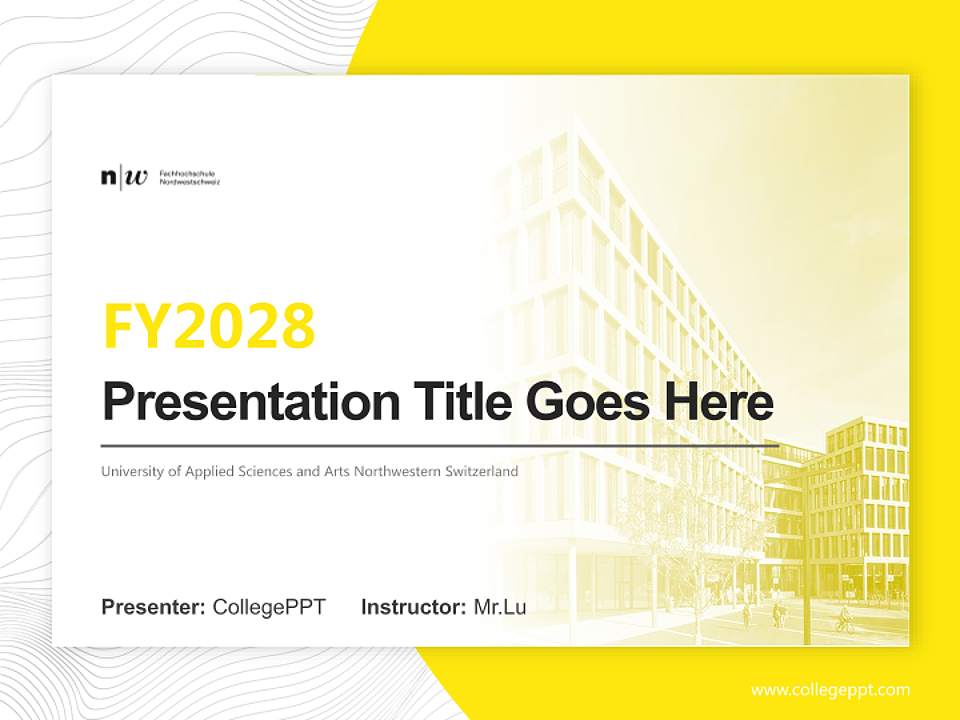 University of Applied Sciences and Arts Northwestern Switzerland Academic Presentation/Research Findings Report PPT Template4:3 ratio PPT effect preview image5