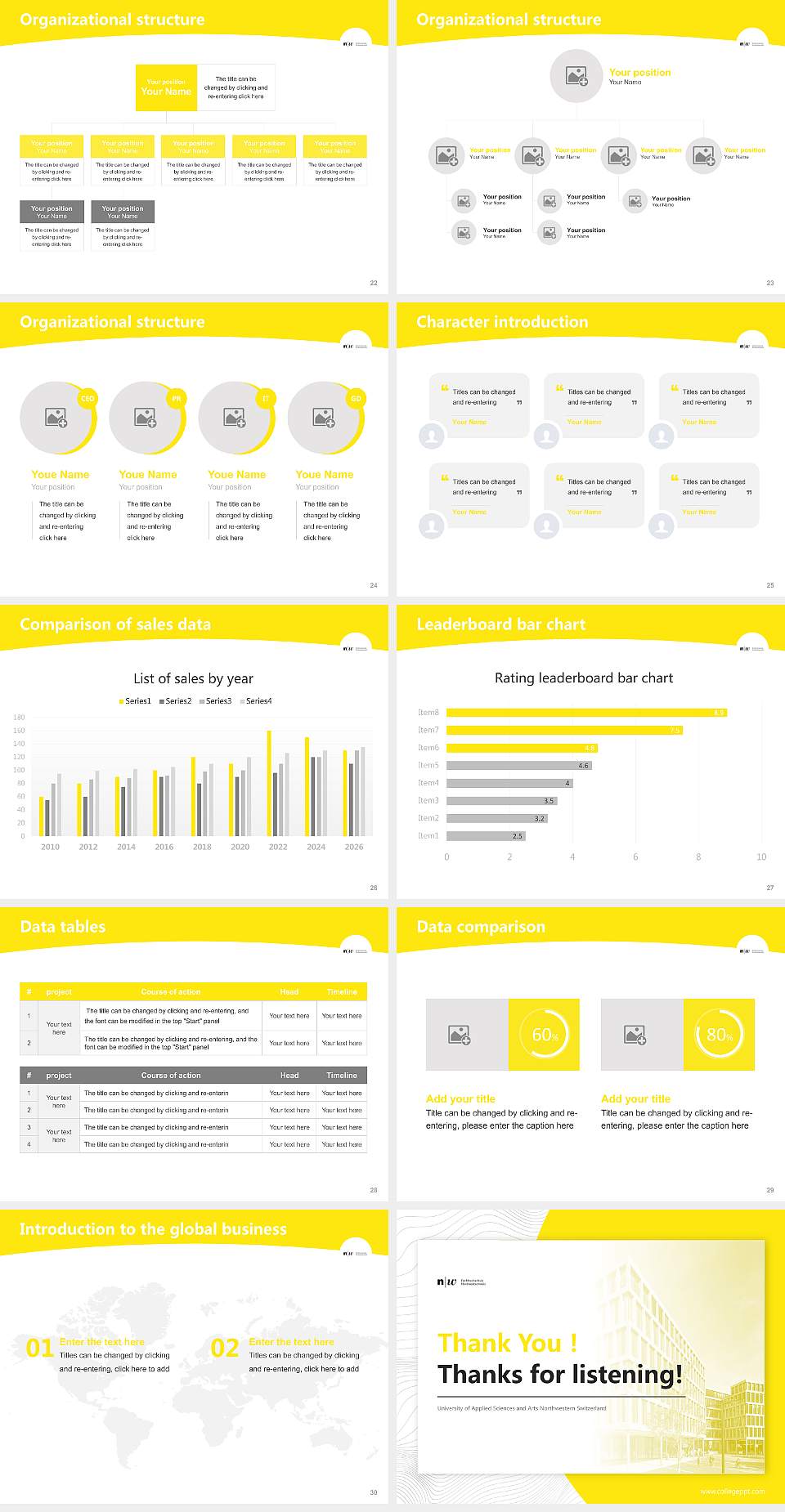 University of Applied Sciences and Arts Northwestern Switzerland Academic Presentation/Research Findings Report PPT Template4:3 ratio PPT effect preview image4