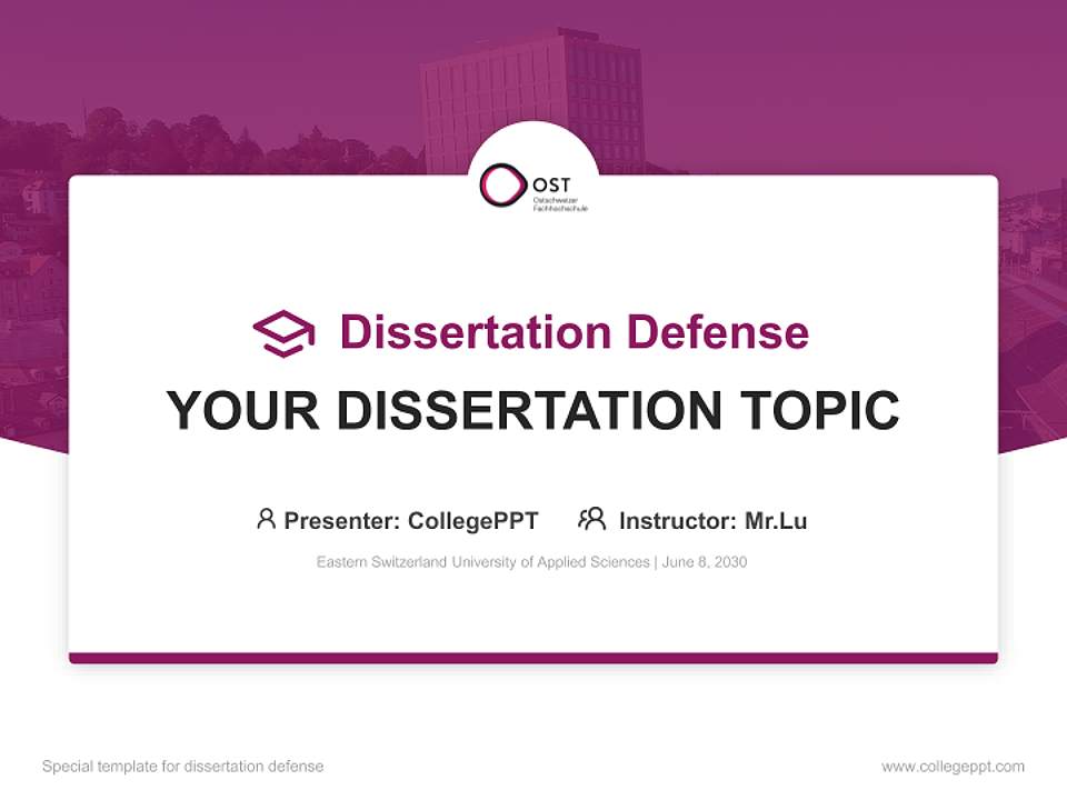 Eastern Switzerland University of Applied Sciences Graduation Thesis Defense PPT Template4:3 ratio PPT effect preview image7