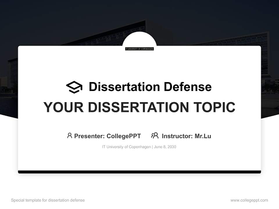 IT University of Copenhagen Graduation Thesis Defense PPT Template4:3 ratio PPT effect preview image7
