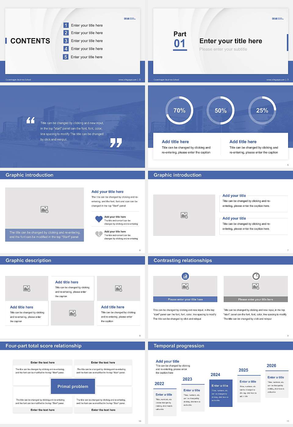 Copenhagen Business School Thesis Proposal/Graduation Defense PPT Template16:9 ratio PPT effect preview image2