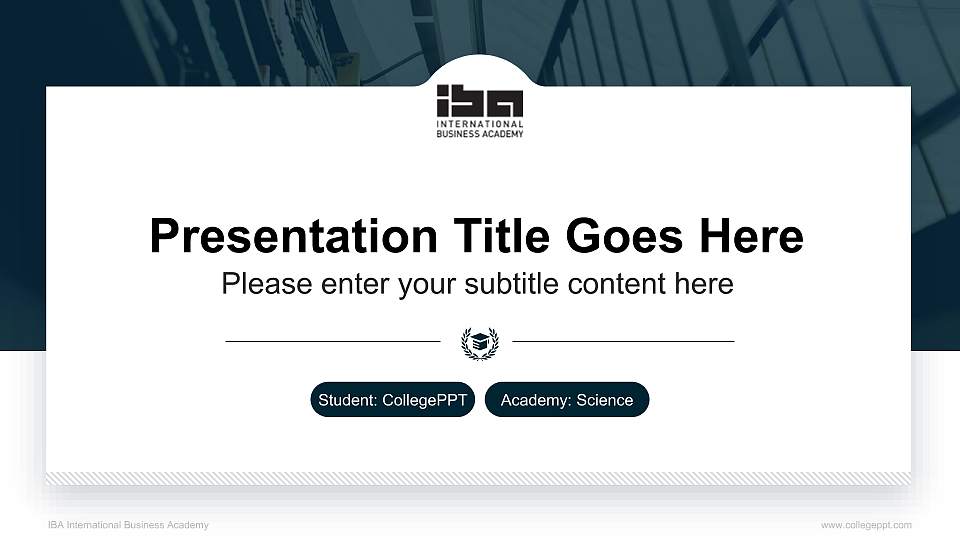 IBA International Business Academy National Scholarship Defense PPT Template16:9 ratio PPT effect preview image