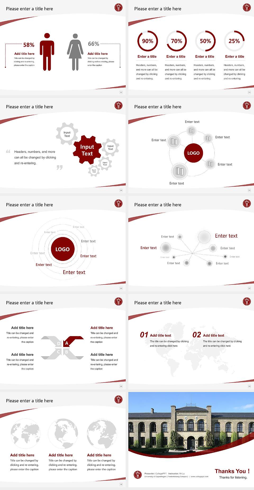 University of Copenhagen（Frederiksberg Campus） Course/Courseware Creation PPT Template4:3 ratio PPT effect preview image4