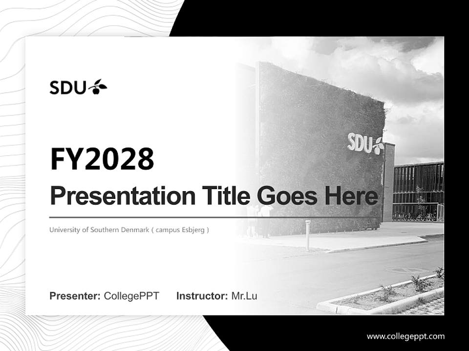 University of Southern Denmark（campus Esbjerg） Academic Presentation/Research Findings Report PPT Template4:3 ratio PPT effect preview image5