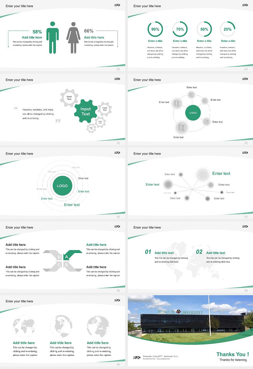 Roskilde University Course/Courseware Creation PPT Template16:9 ratio PPT effect preview image4