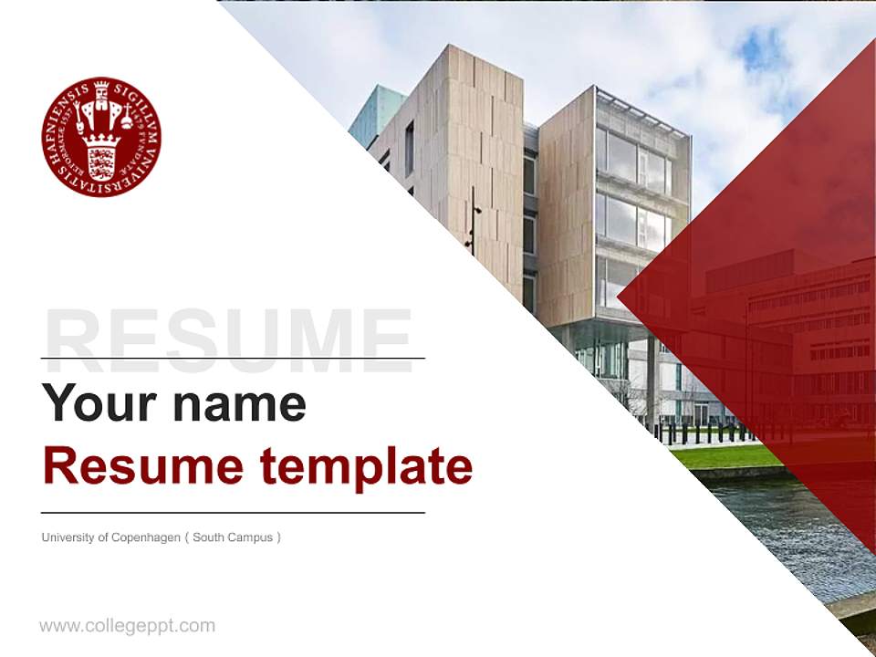 University of Copenhagen（South Campus） Resume PPT Template4:3 ratio PPT effect preview image5