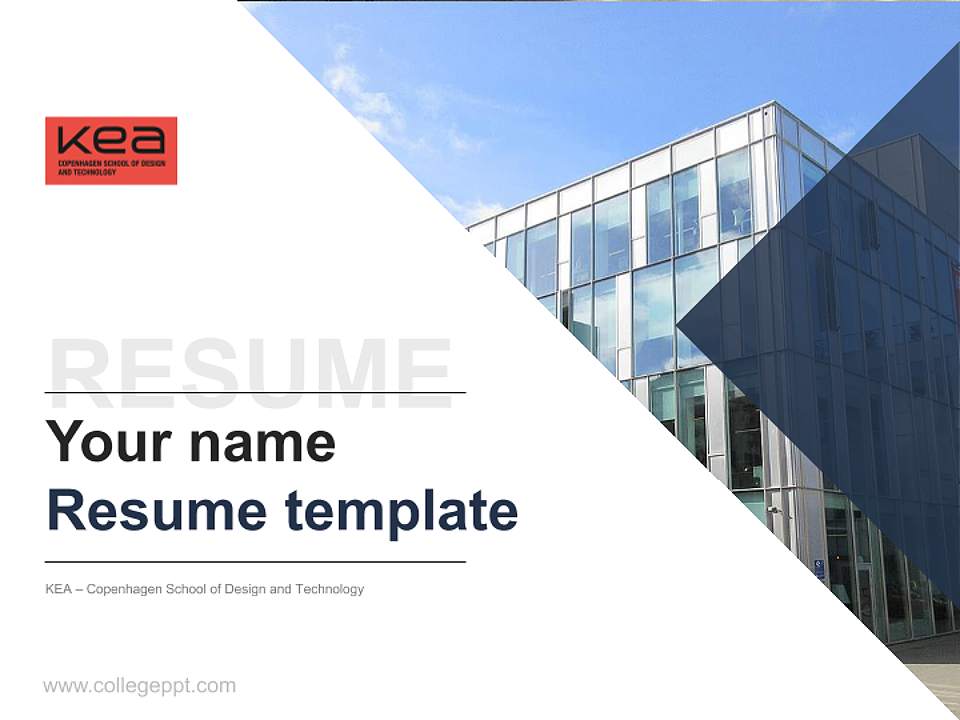 KEA – Copenhagen School of Design and Technology Resume PPT Template4:3 ratio PPT effect preview image5