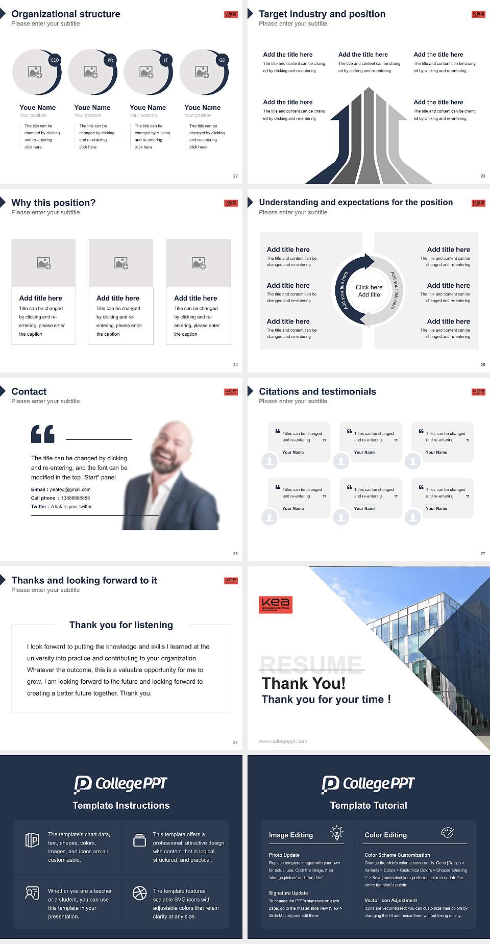 KEA – Copenhagen School of Design and Technology Resume PPT Template4:3 ratio PPT effect preview image4