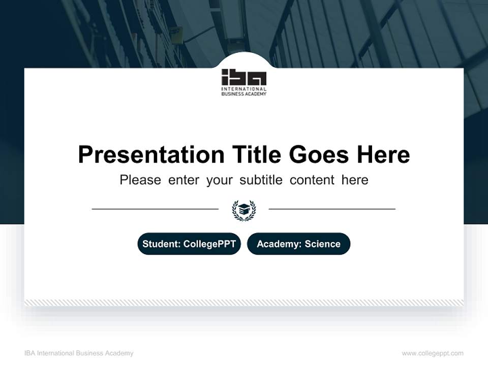 IBA International Business Academy National Scholarship Defense PPT Template4:3 ratio PPT effect preview image4