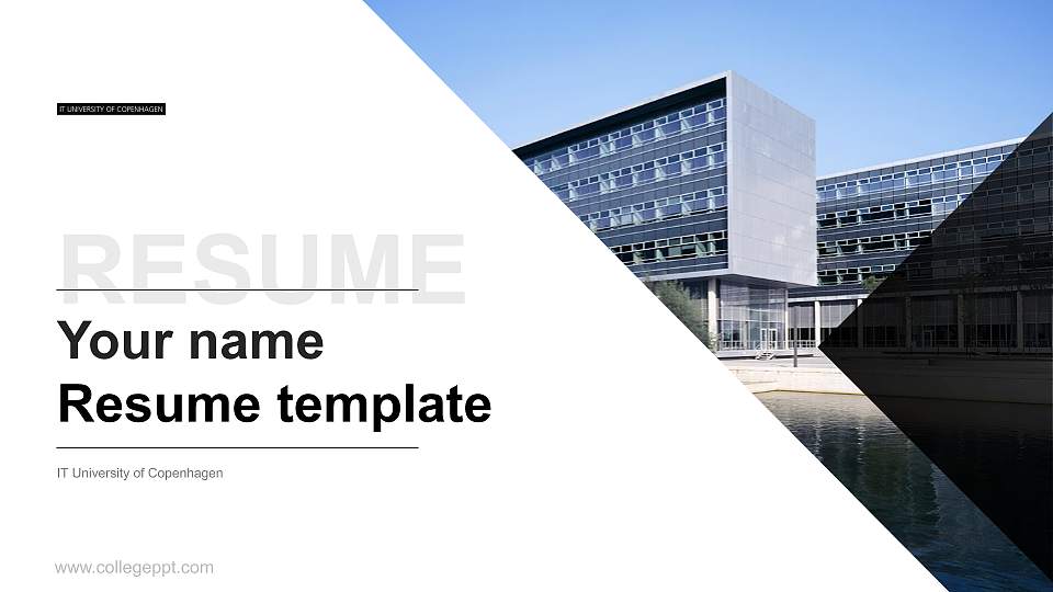 IT University of Copenhagen Resume PPT Template16:9 ratio PPT effect preview image1