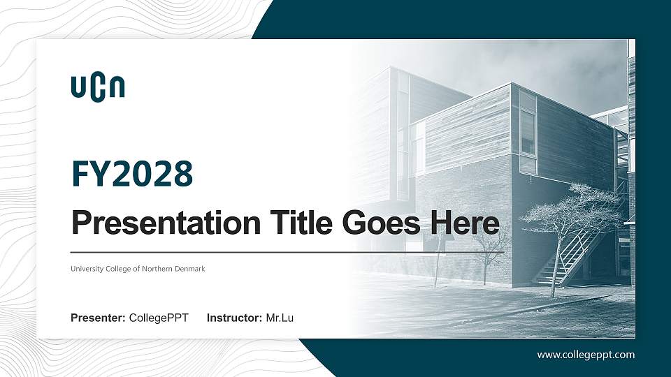 University College of Northern Denmark Academic Presentation/Research Findings Report PPT Template16:9 ratio PPT effect preview image