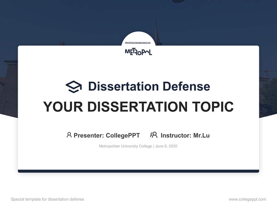 Metropolitan University College Graduation Thesis Defense PPT Template4:3 ratio PPT effect preview image7