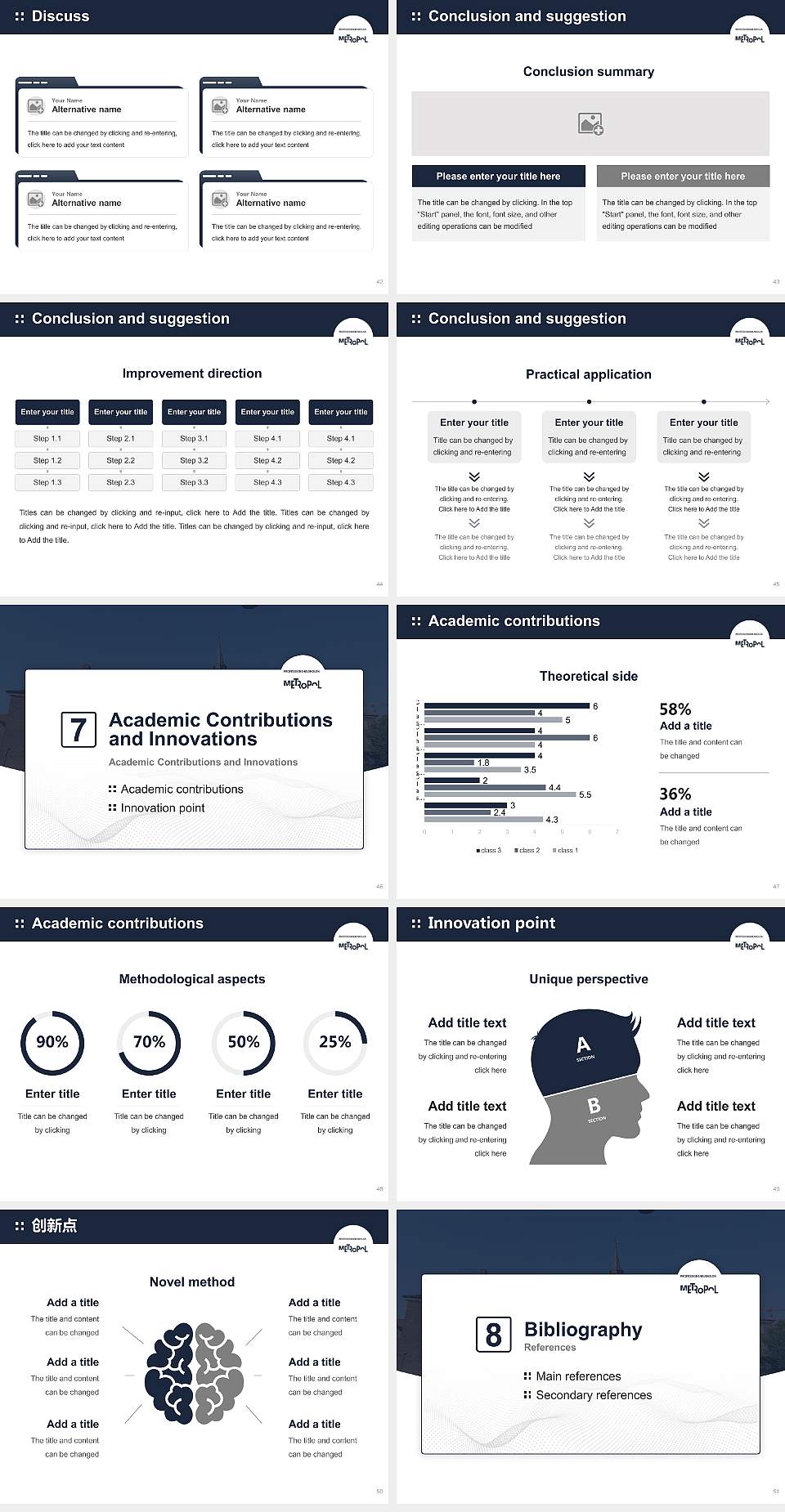 Metropolitan University College Graduation Thesis Defense PPT Template4:3 ratio PPT effect preview image6