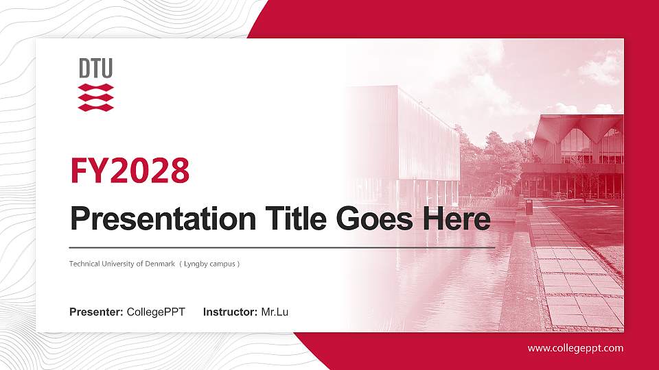 Technical University of Denmark （Lyngby campus） Academic Presentation/Research Findings Report PPT Template16:9 ratio PPT effect preview image1