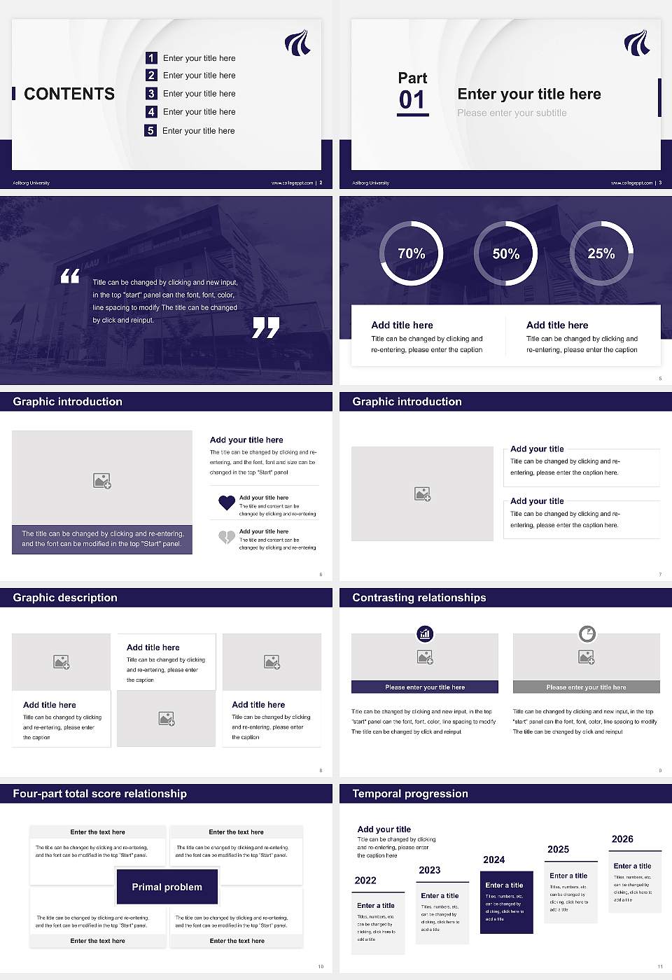 Aalborg University Thesis Proposal/Graduation Defense PPT Template16:9 ratio PPT effect preview image2
