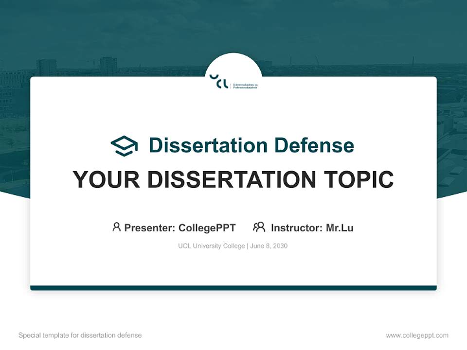 UCL University College Graduation Thesis Defense PPT Template4:3 ratio PPT effect preview image7