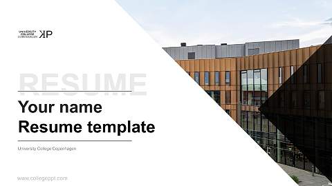 University College Copenhagen Resume PPT Template