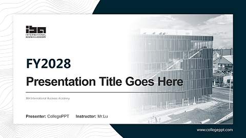 IBA International Business Academy Academic Presentation/Research Findings Report PPT Template