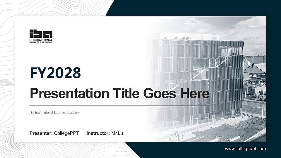 IBA International Business Academy Academic Presentation/Research Findings Report PPT Template16:9 ratio PPT effect preview image
