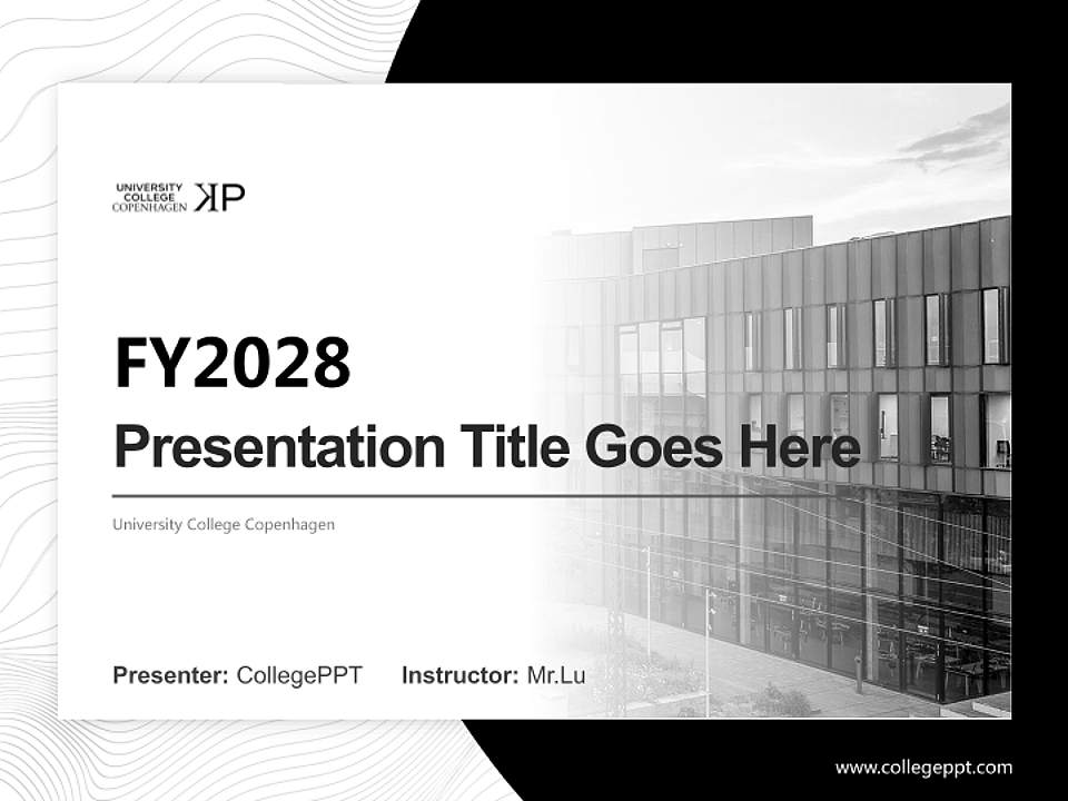 University College Copenhagen Academic Presentation/Research Findings Report PPT Template4:3 ratio PPT effect preview image5