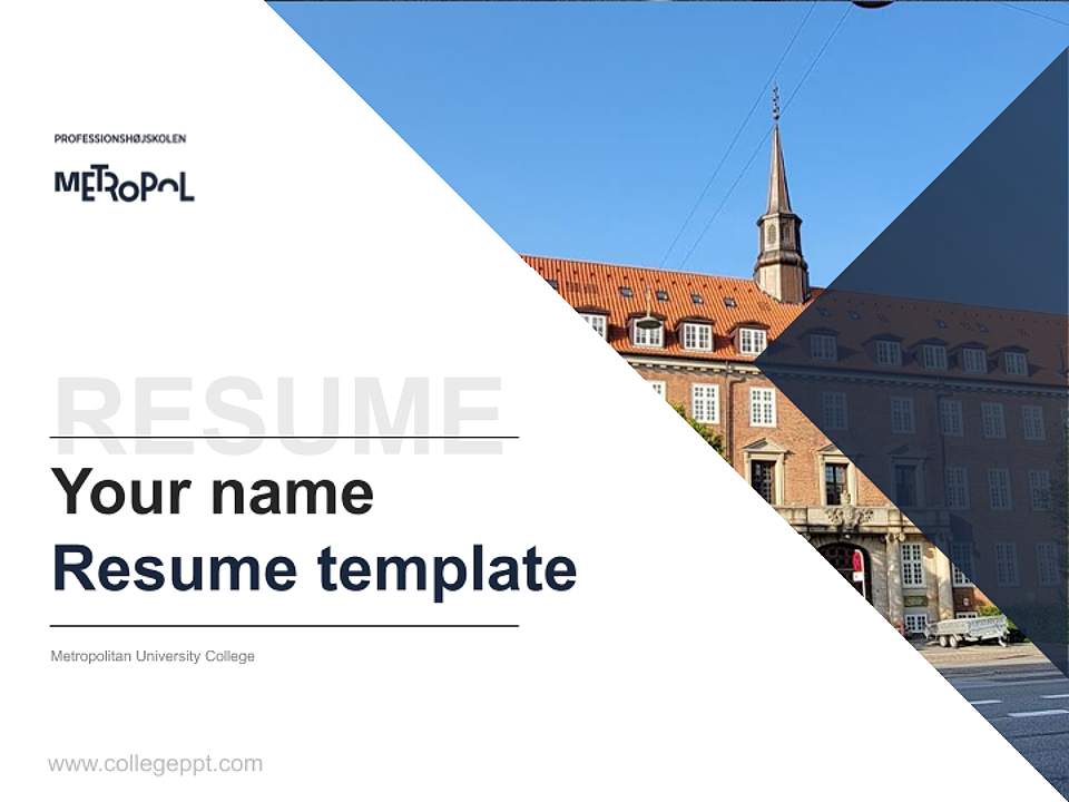 Metropolitan University College Resume PPT Template4:3 ratio PPT effect preview image5