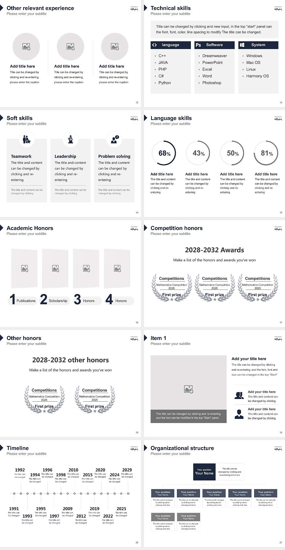 Metropolitan University College Resume PPT Template4:3 ratio PPT effect preview image3