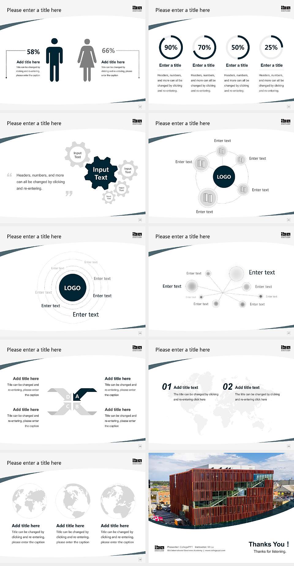 IBA International Business Academy Course/Courseware Creation PPT Template4:3 ratio PPT effect preview image4