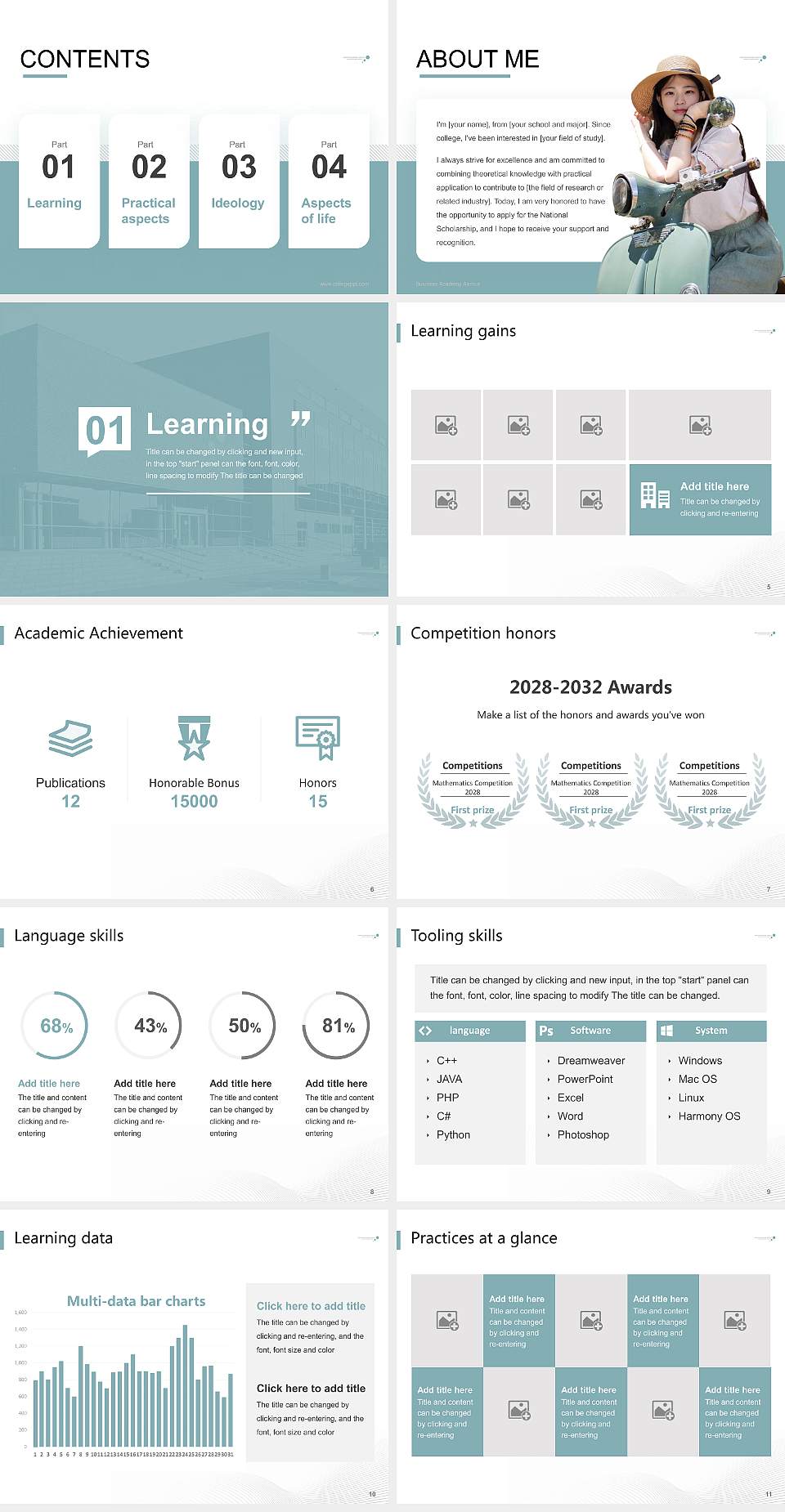 Business Academy Aarhus National Scholarship Defense PPT Template4:3 ratio PPT effect preview image2
