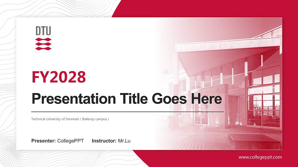 Technical University of Denmark（Ballerup campus） Academic Presentation/Research Findings Report PPT Template16:9 ratio PPT effect preview image1