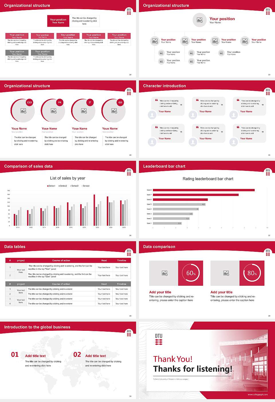 Technical University of Denmark（Ballerup campus） Academic Presentation/Research Findings Report PPT Template16:9 ratio PPT effect preview image4