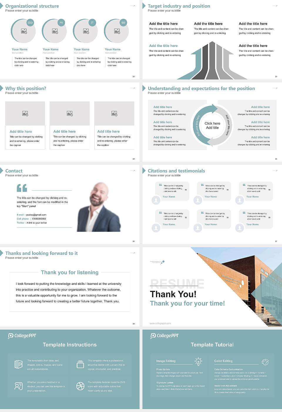 Business Academy Aarhus Resume PPT Template16:9 ratio PPT effect preview image4