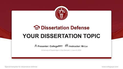 University of Copenhagen（City Campus） Graduation Thesis Defense PPT Template