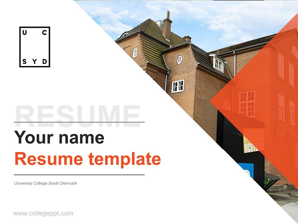 University College South Denmark Resume PPT Template4:3 ratio PPT effect preview image5