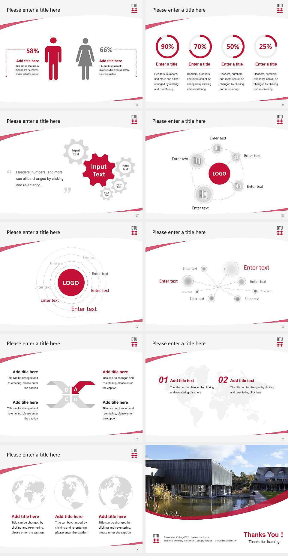 Technical University of Denmark （Lyngby campus） Course/Courseware Creation PPT Template4:3 ratio PPT effect preview image4