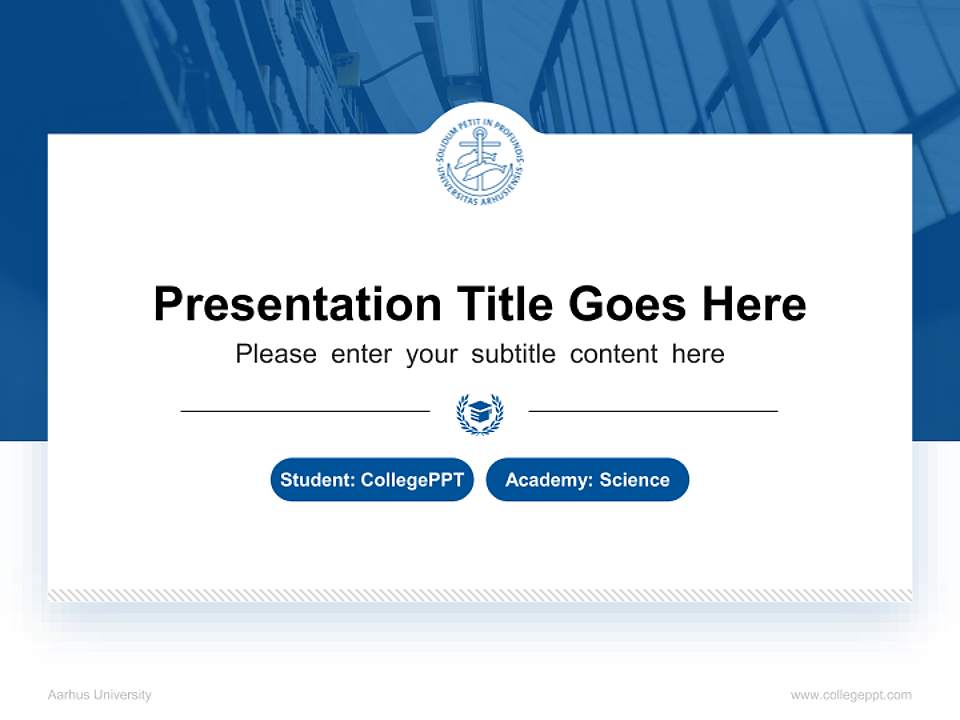 Aarhus University National Scholarship Defense PPT Template4:3 ratio PPT effect preview image4