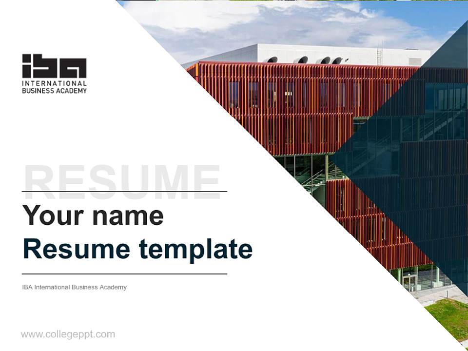 IBA International Business Academy Resume PPT Template4:3 ratio PPT effect preview image5