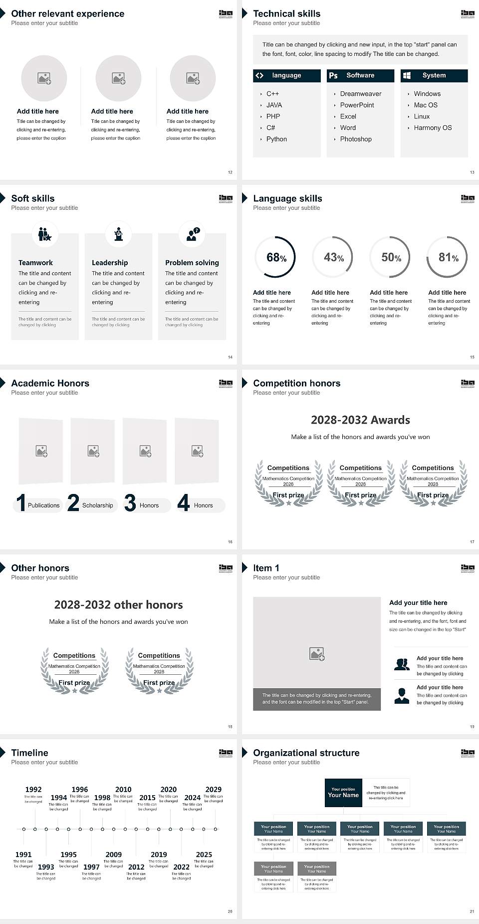 IBA International Business Academy Resume PPT Template4:3 ratio PPT effect preview image3