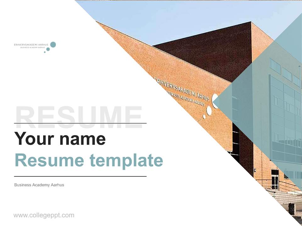 Business Academy Aarhus Resume PPT Template4:3 ratio PPT effect preview image5