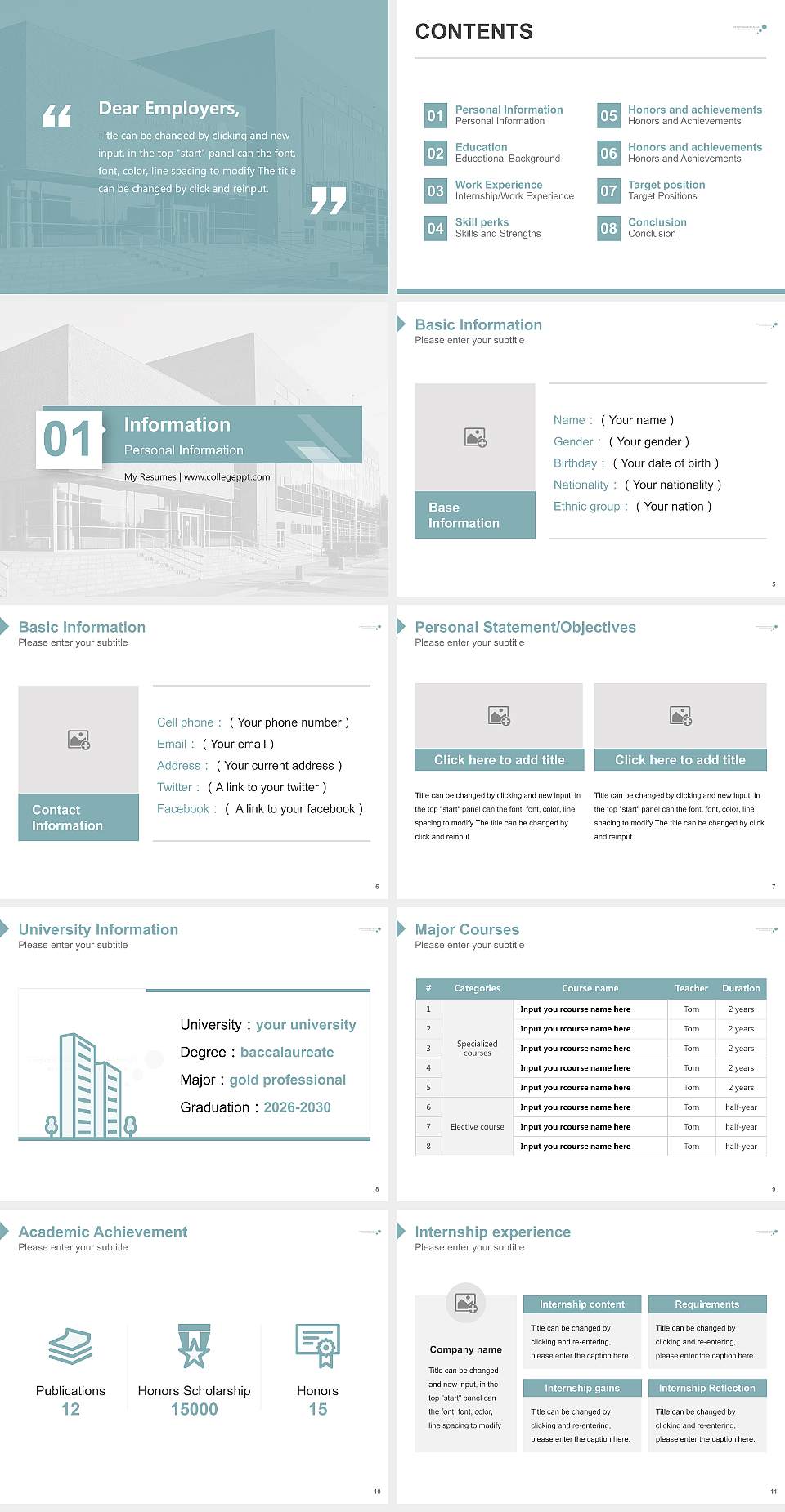 Business Academy Aarhus Resume PPT Template4:3 ratio PPT effect preview image2