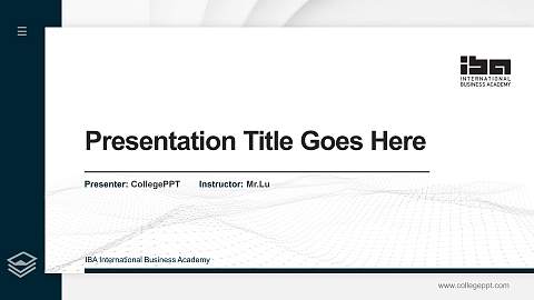 IBA International Business Academy Thesis Proposal/Graduation Defense PPT Template
