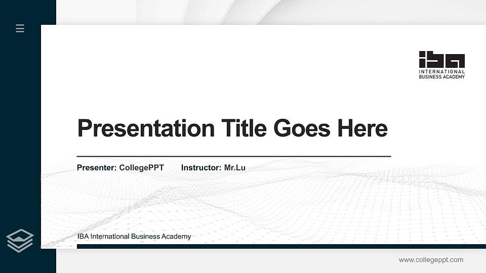 IBA International Business Academy Thesis Proposal/Graduation Defense PPT Template16:9 ratio PPT effect preview image1