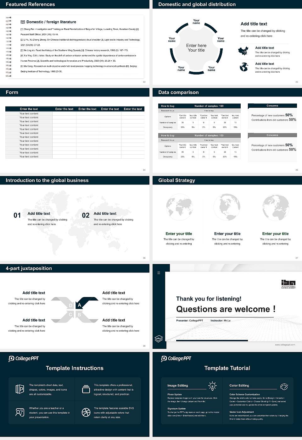 IBA International Business Academy Thesis Proposal/Graduation Defense PPT Template16:9 ratio PPT effect preview image4