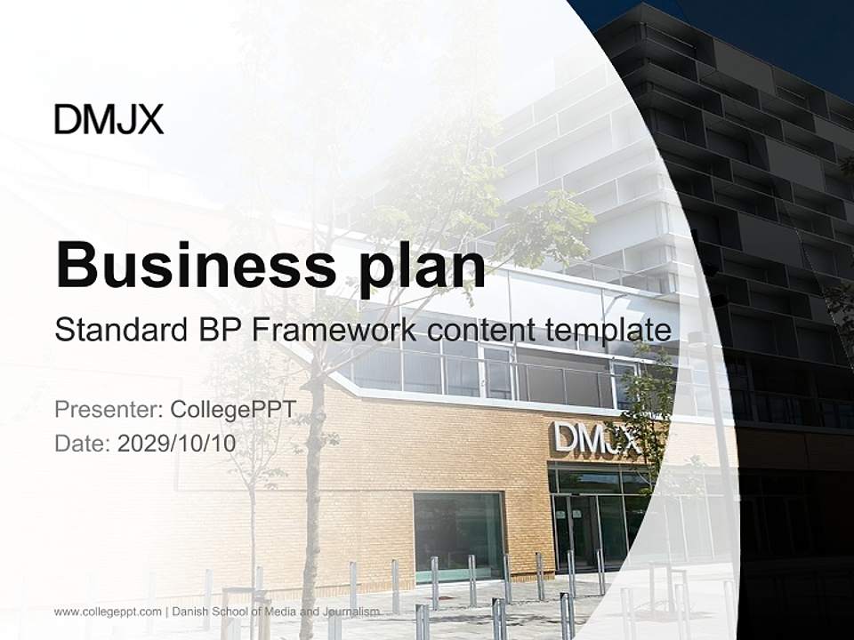 Danish School of Media and Journalism Competition/Entrepreneurship Contest PPT Template4:3 ratio PPT effect preview image9