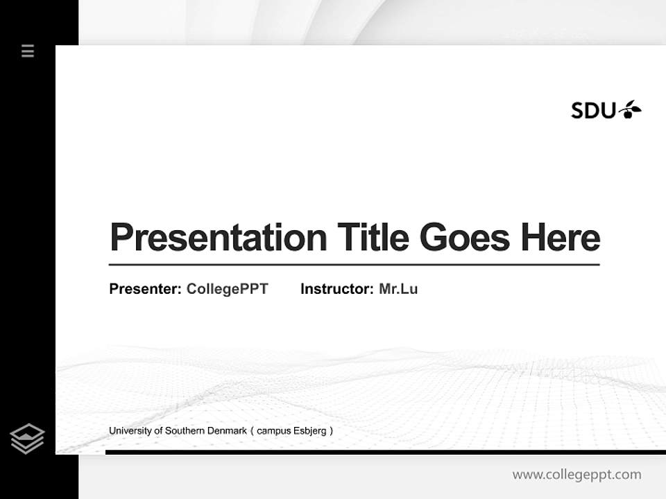 University of Southern Denmark（campus Esbjerg） Thesis Proposal/Graduation Defense PPT Template4:3 ratio PPT effect preview image5