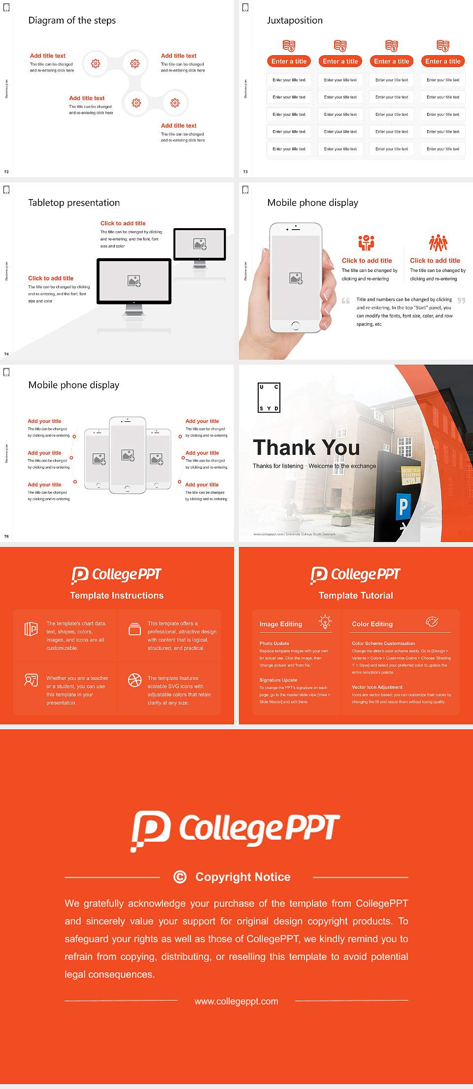 University College South Denmark Competition/Entrepreneurship Contest PPT Template4:3 ratio PPT effect preview image9