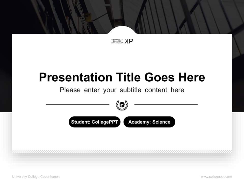 University College Copenhagen National Scholarship Defense PPT Template4:3 ratio PPT effect preview image4