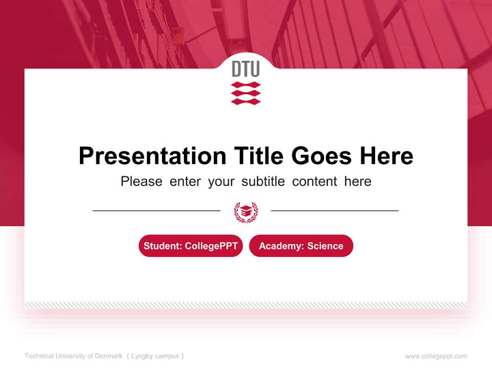 Technical University of Denmark （Lyngby campus） National Scholarship Defense PPT Template4:3 ratio PPT effect preview image4