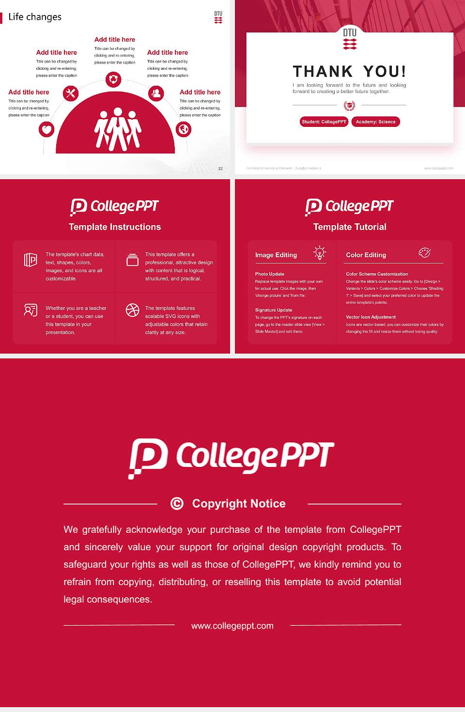 Technical University of Denmark （Lyngby campus） National Scholarship Defense PPT Template4:3 ratio PPT effect preview image4