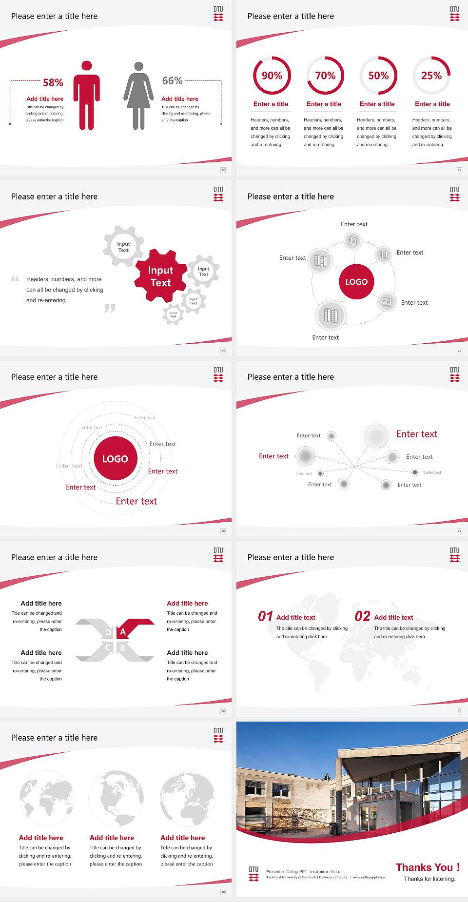 Technical University of Denmark（Ballerup campus） Course/Courseware Creation PPT Template4:3 ratio PPT effect preview image4